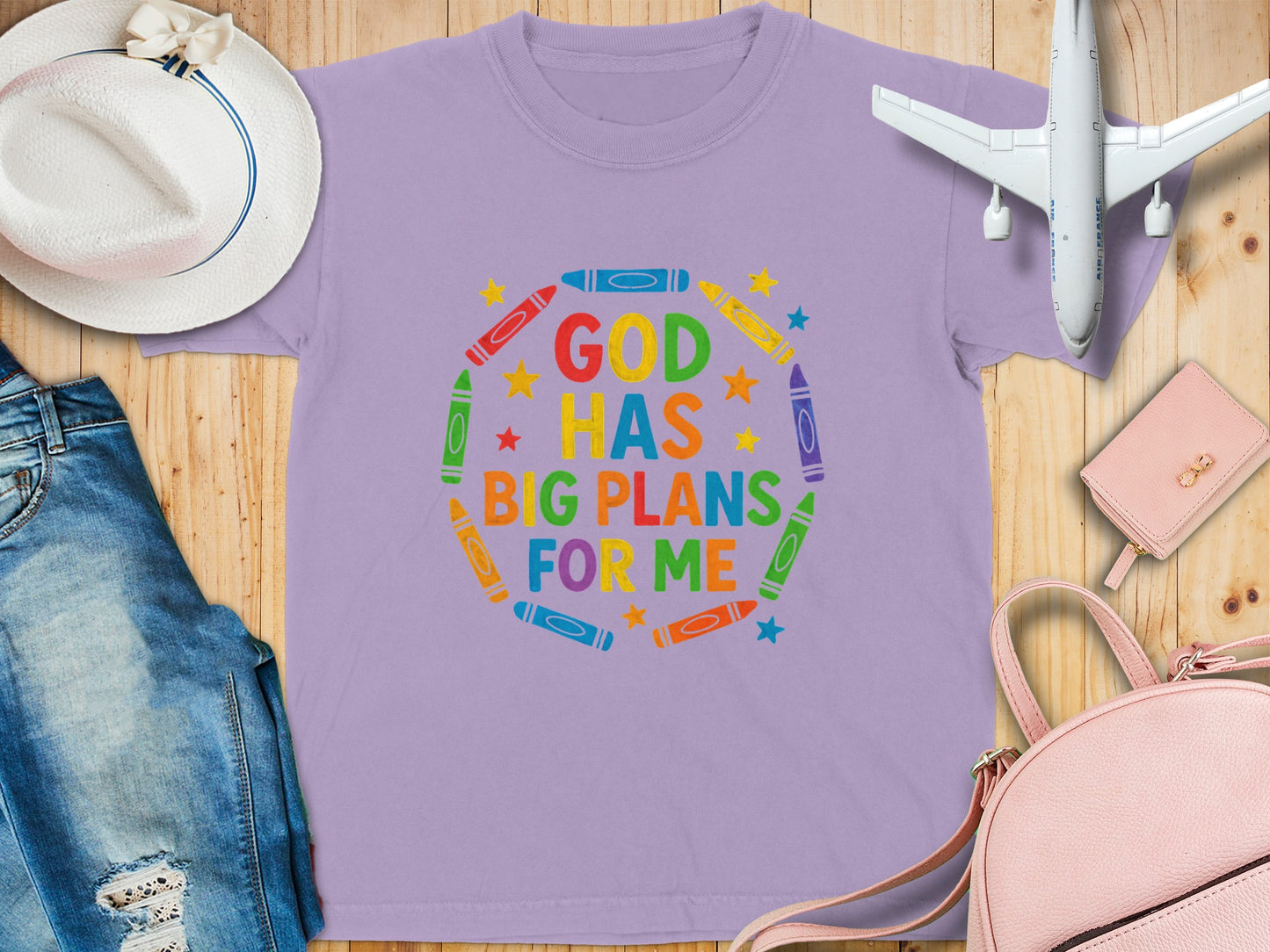 God Has Big Plans For Me colorful tee shirt