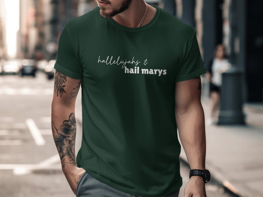 Hallelujahs & Hail Marys Green Graphic T-Shirt product