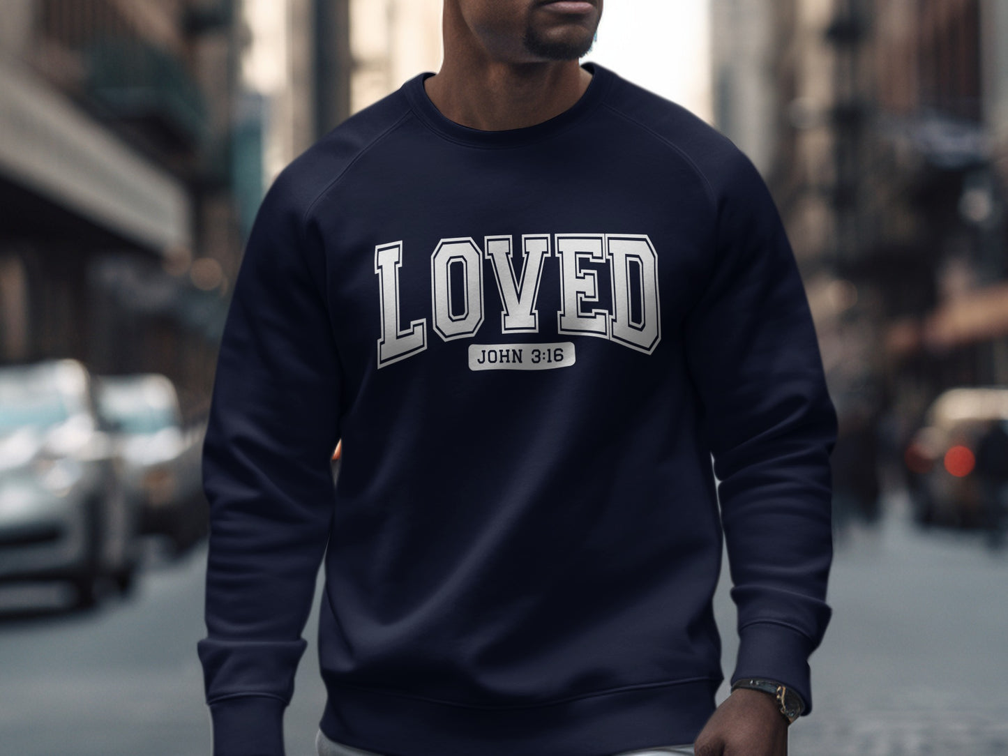 LOVED John 3:16 Design on Comfortable Sweatshirt