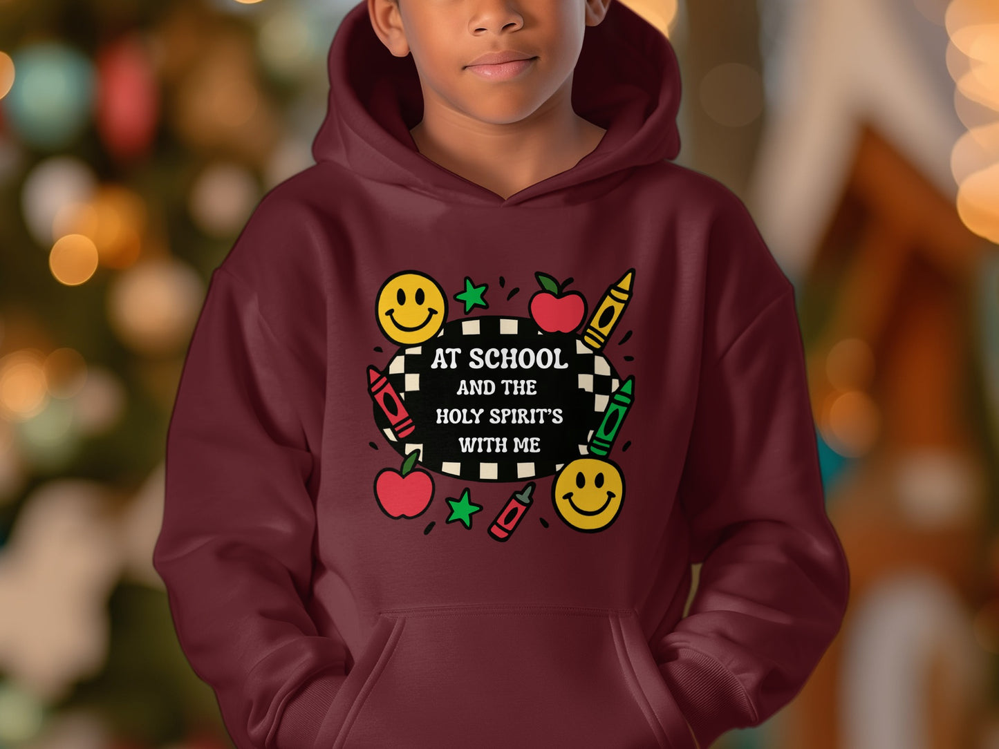 At School And The Holy Spirit's With Me hoodie