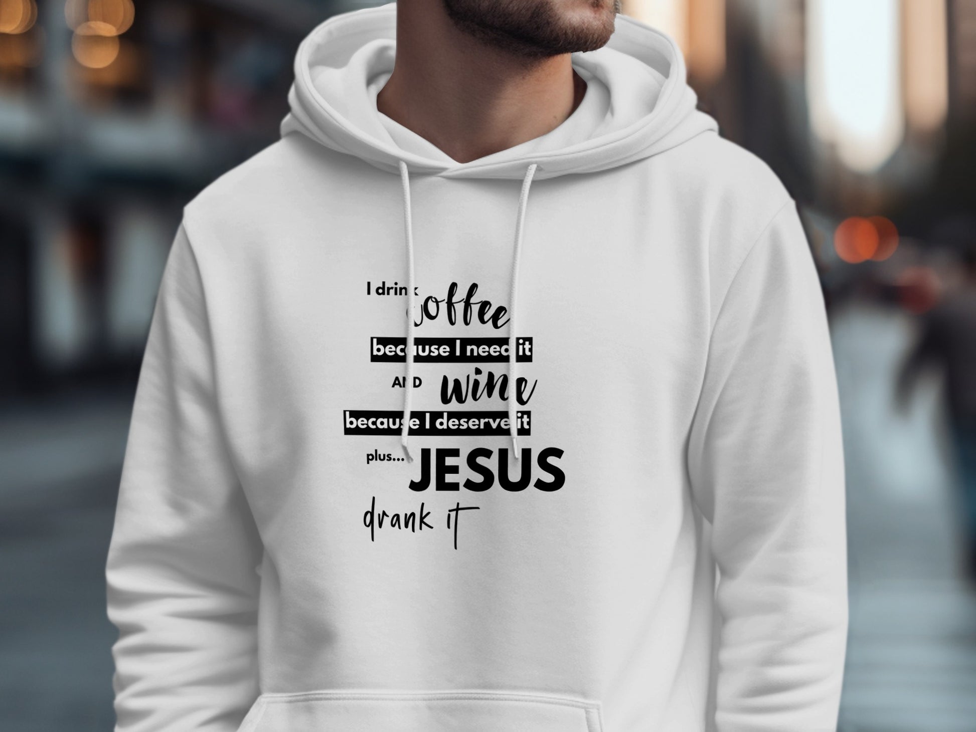 Jesus Drink Coffee Wine Fun Hoodie product