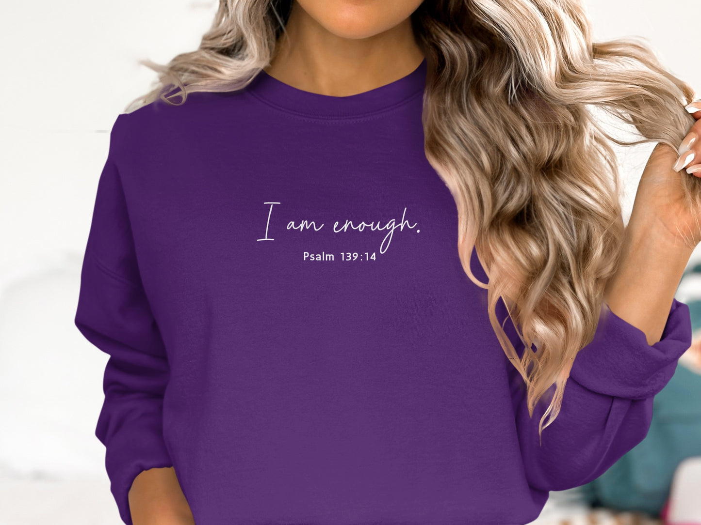 Inspirational I Am Enough Psalm 139:14 Sweatshirt product type
