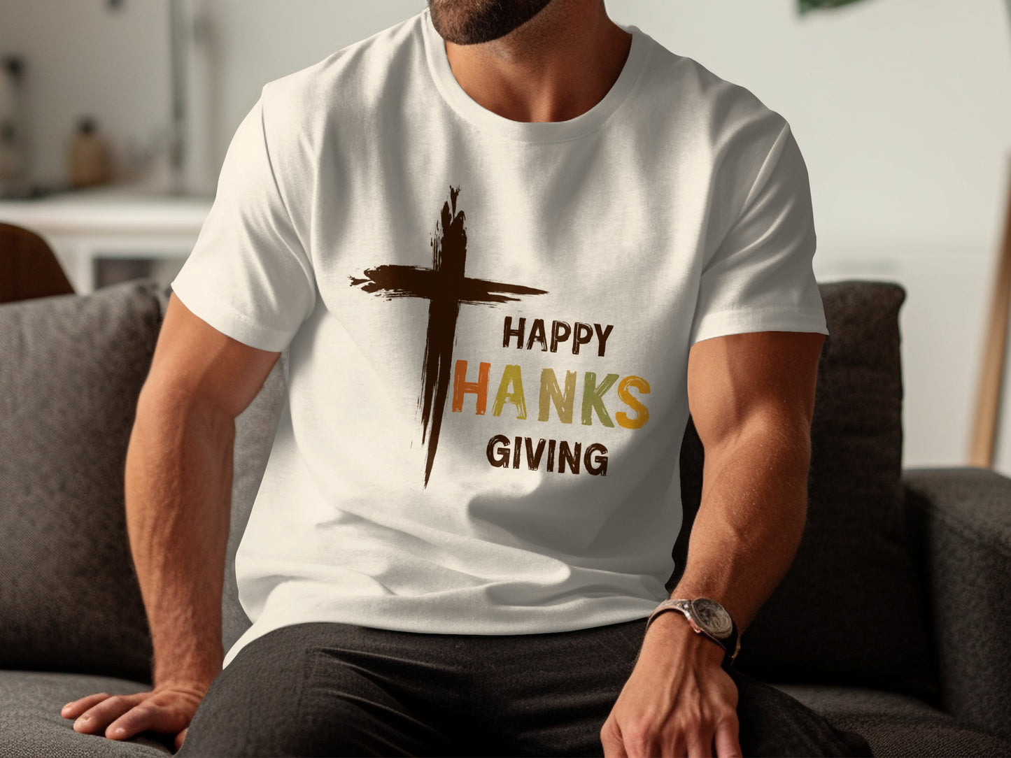Happy Thanks Giving Cross Graphic T-Shirt