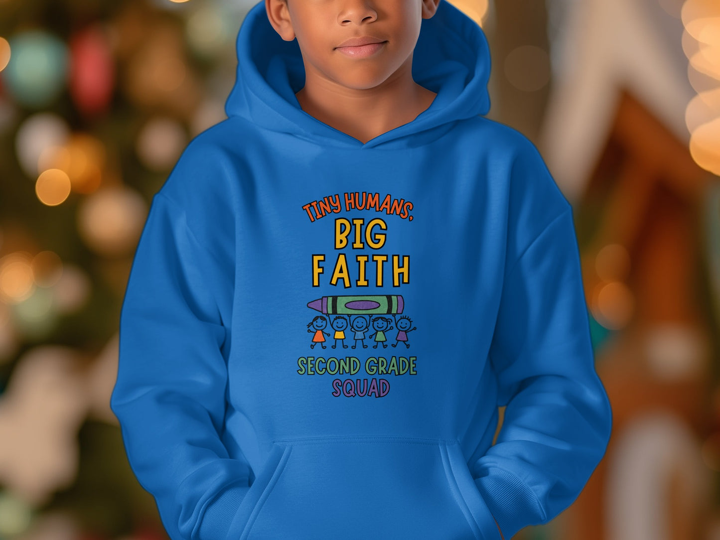 Tiny Humans Big Faith Second Grade Squad hoodie