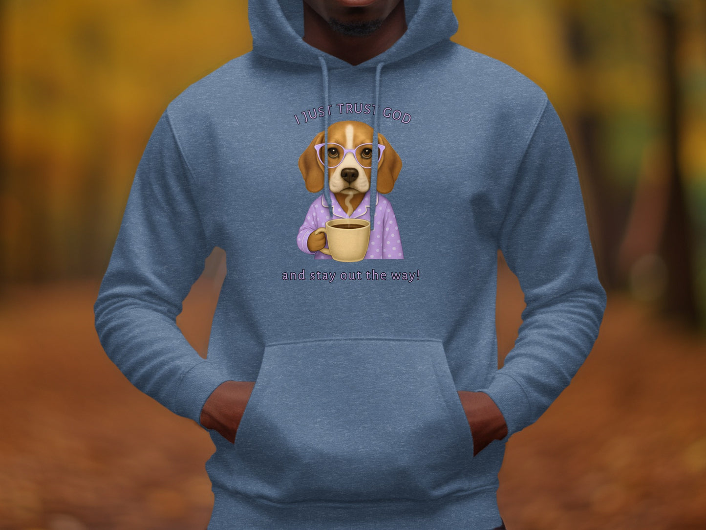 I Just Trust God Dog Drinking Coffee Hoodie Product