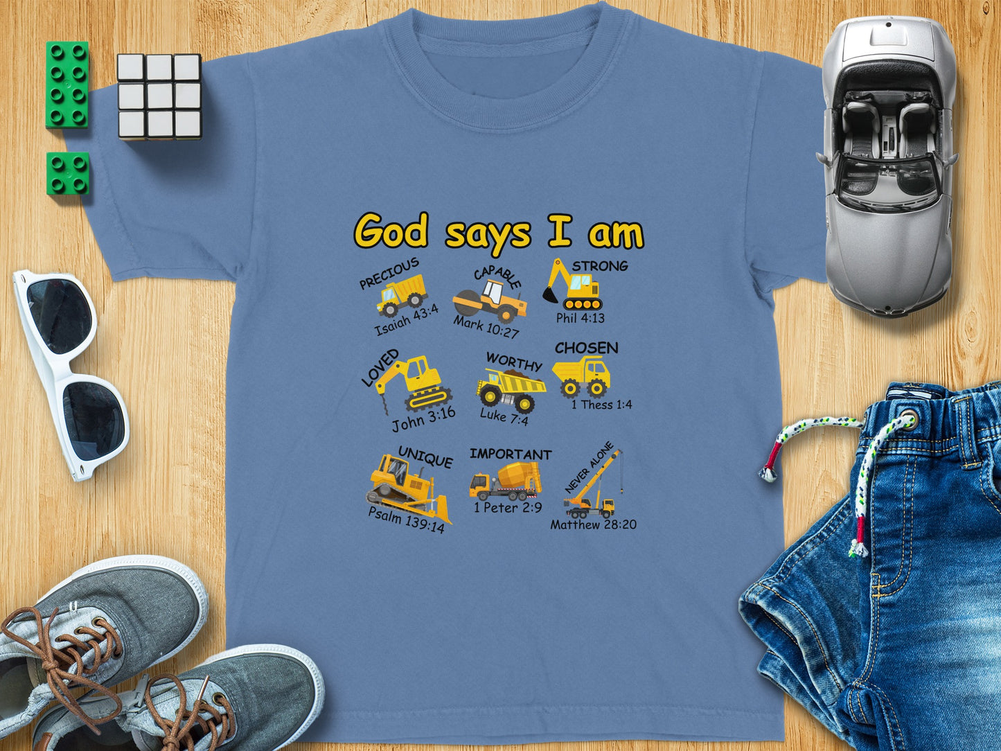 God Says I Am Cute and Fun Excavator Toy Shirt