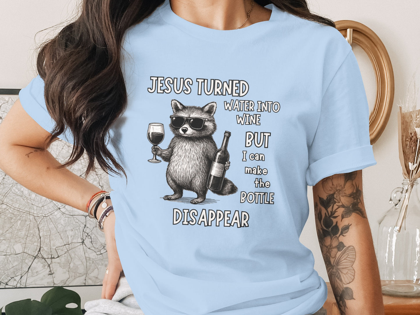Jesus Turned Water Into Wine Funny Graphic T-Shirt