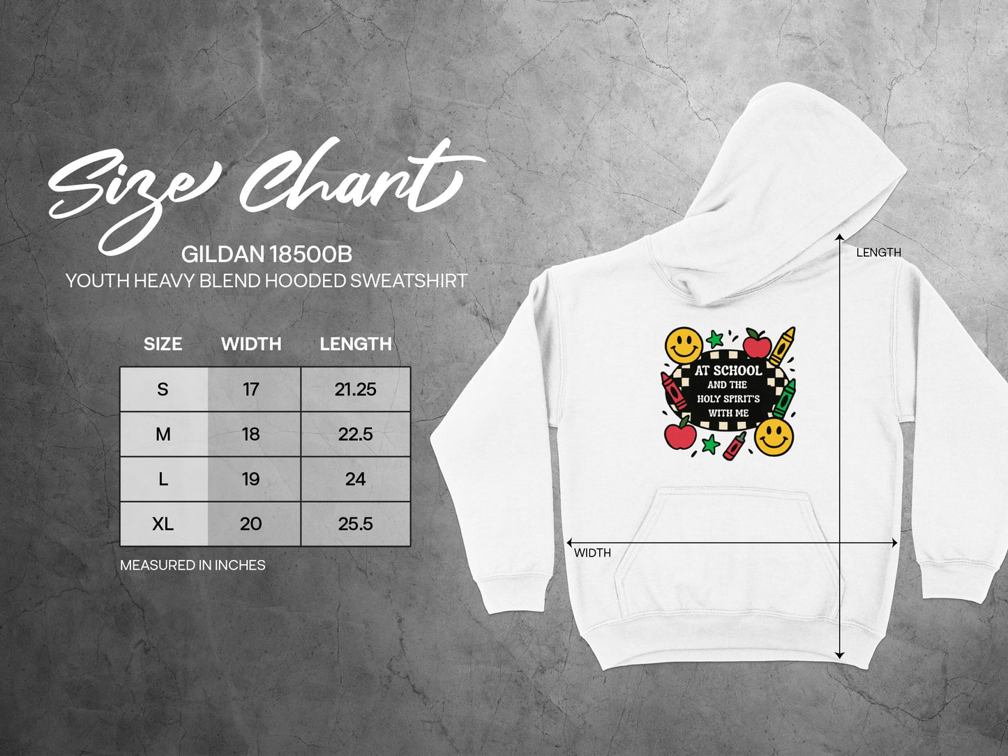 At School Be Kind Spread The Love Hooded Sweatshirt