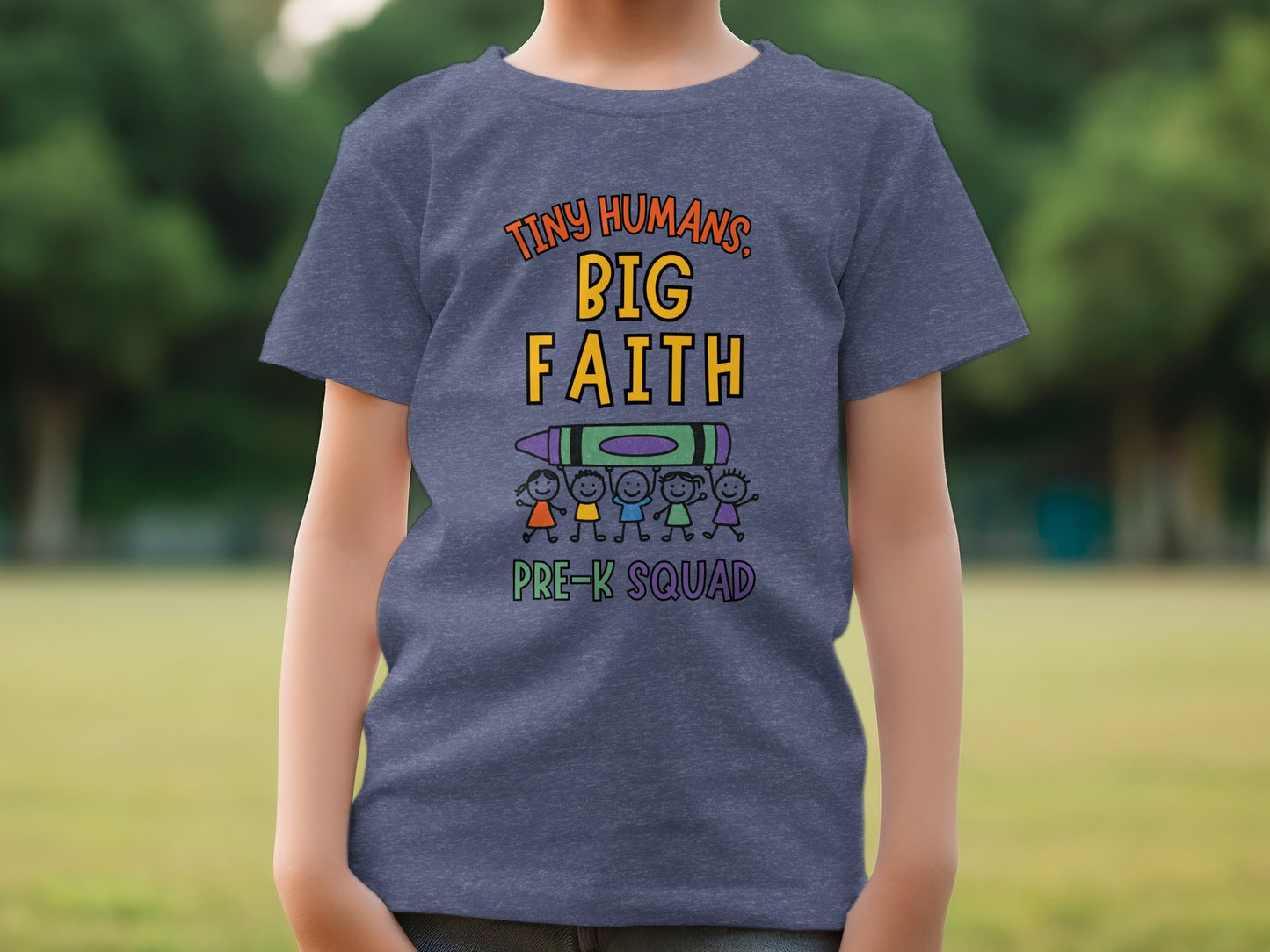 Tiny Humans Big Faith Pre-K Squad Shirt for Kids