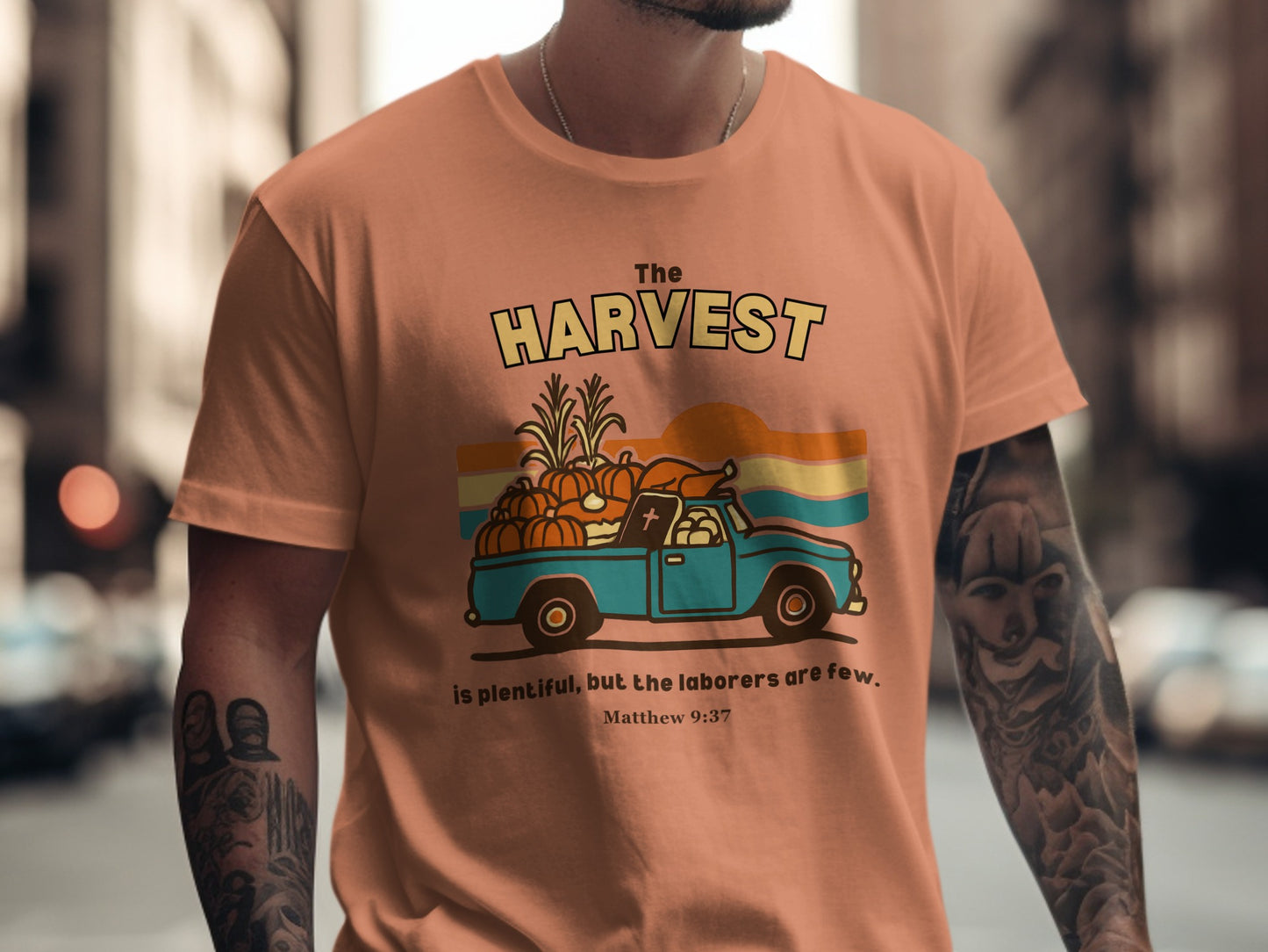The Harvest Graphic Tee with Vintage Truck Design