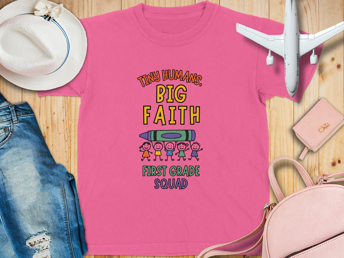 Tiny Humans Big Faith First Grade Squad Shirt