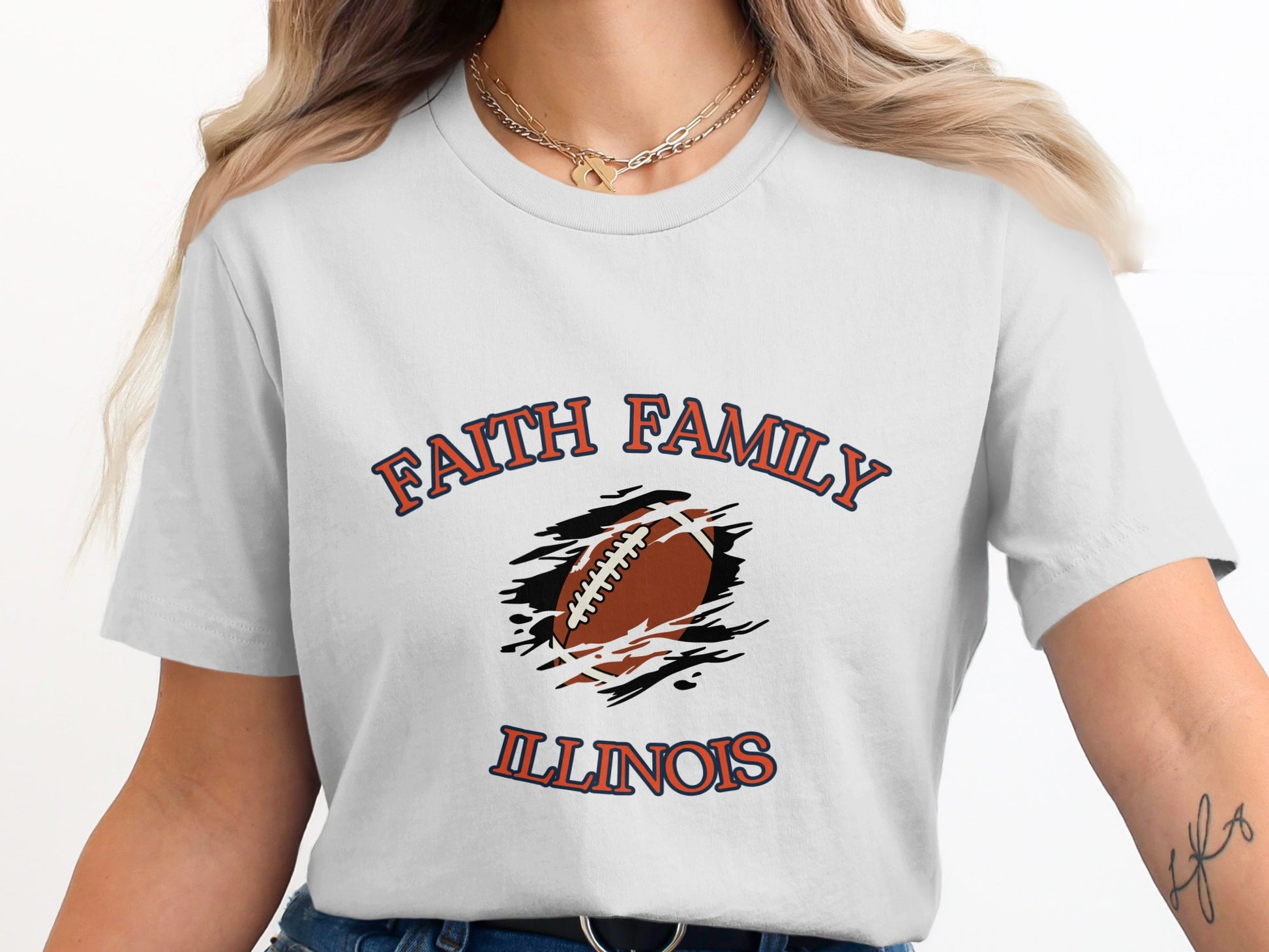 Faith Family Illinois Football Graphic Tee