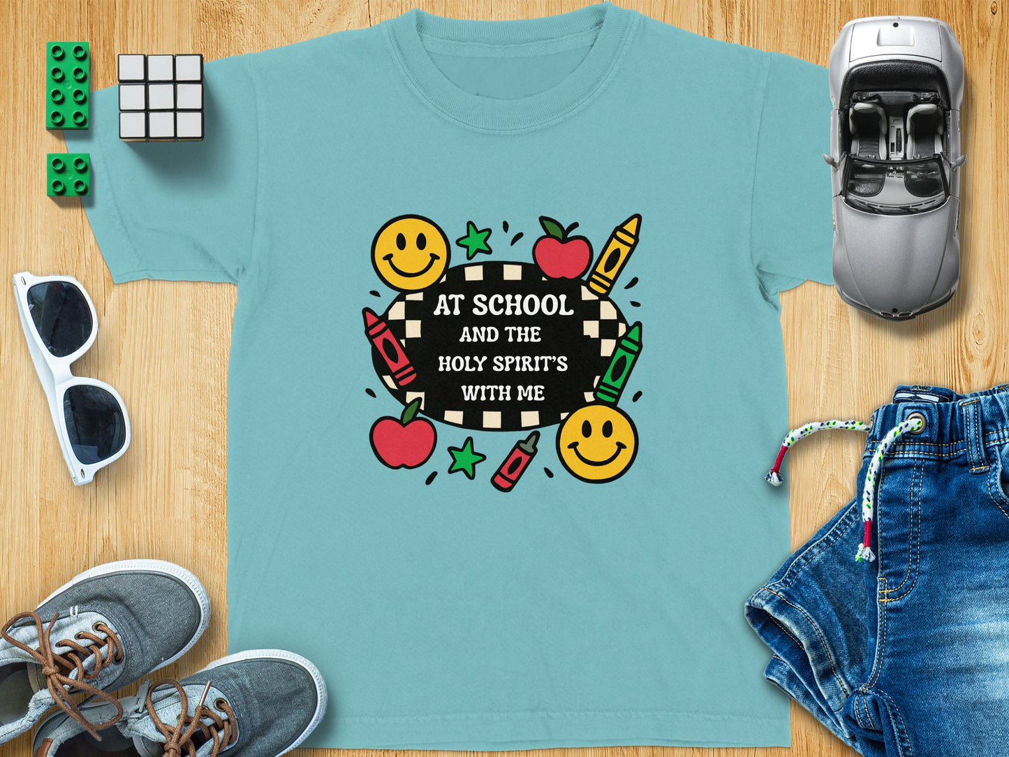 At School and The Holy Spirit's With Me T-Shirt