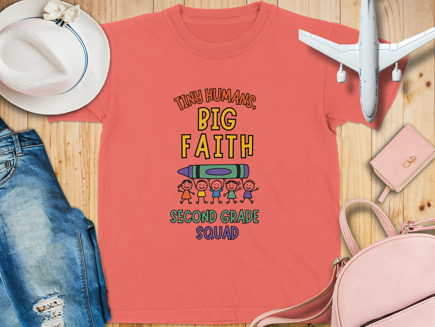 Tiny Humans Big Faith Second Grade Squad shirt
