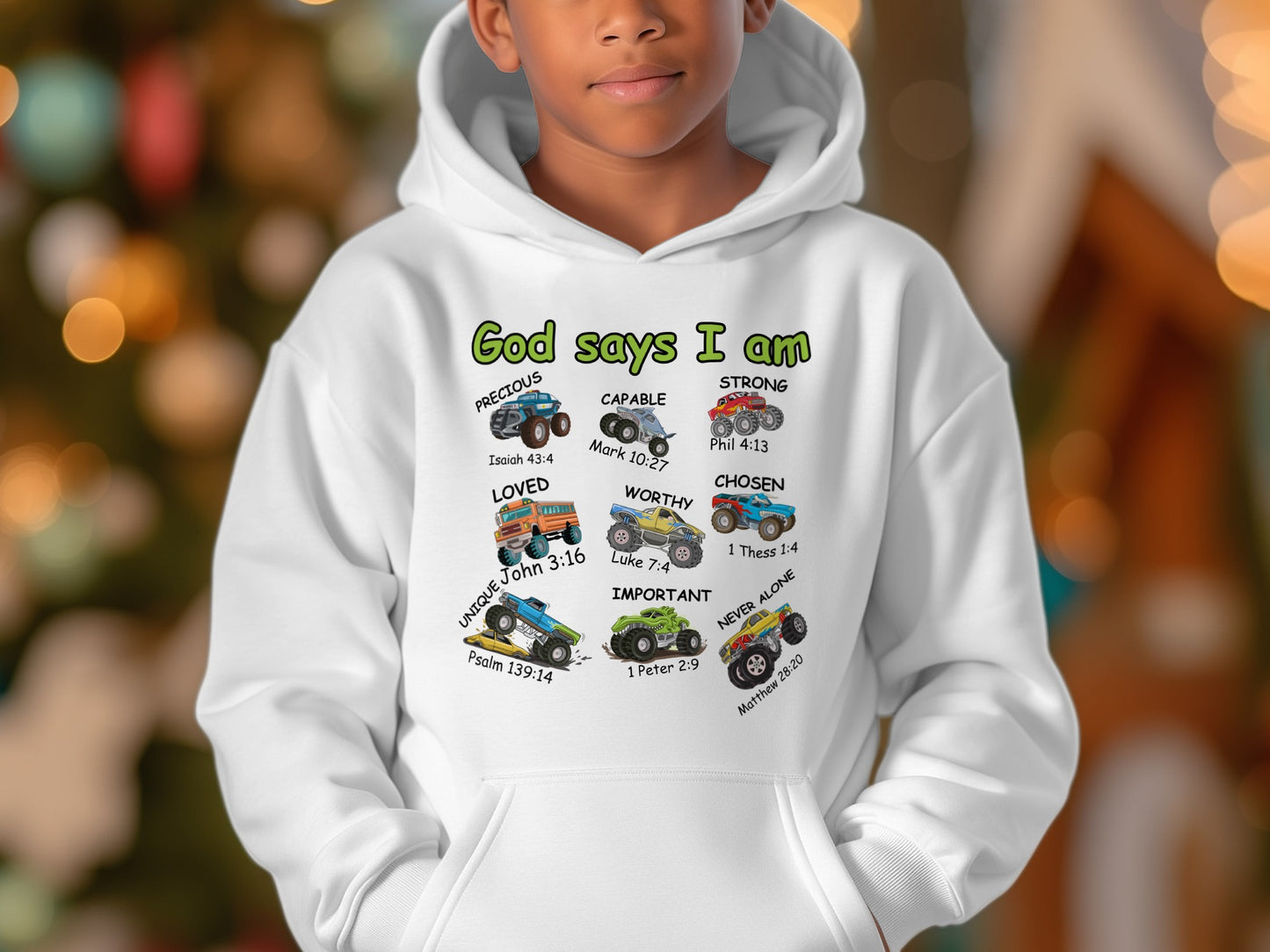 God Says I Am Inspirational Kids Hoodie