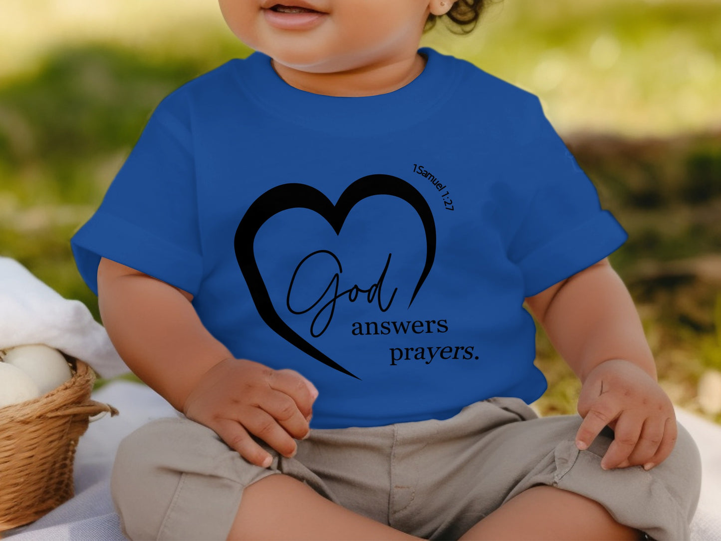 God Answers Prayers Heart Design Baby Clothing