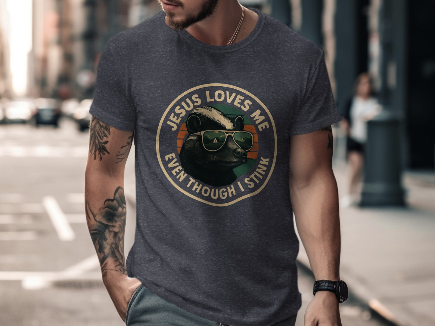 Jesus Loves Me Even Though I Stink T-shirt