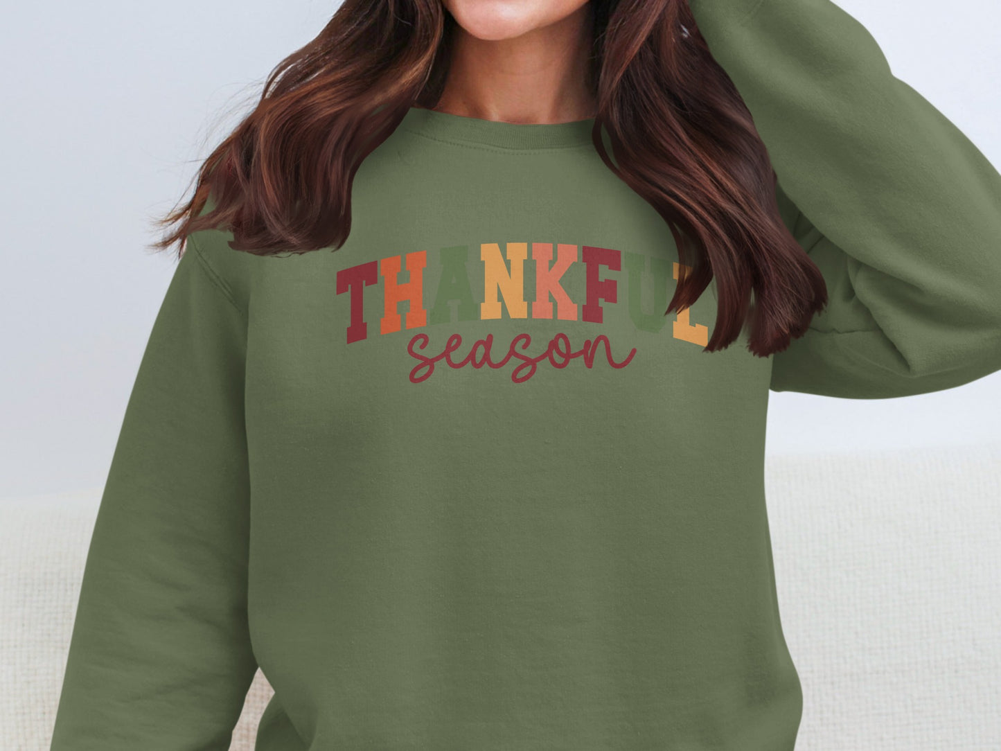 Thankful Season Graphic Printed Sweatshirt