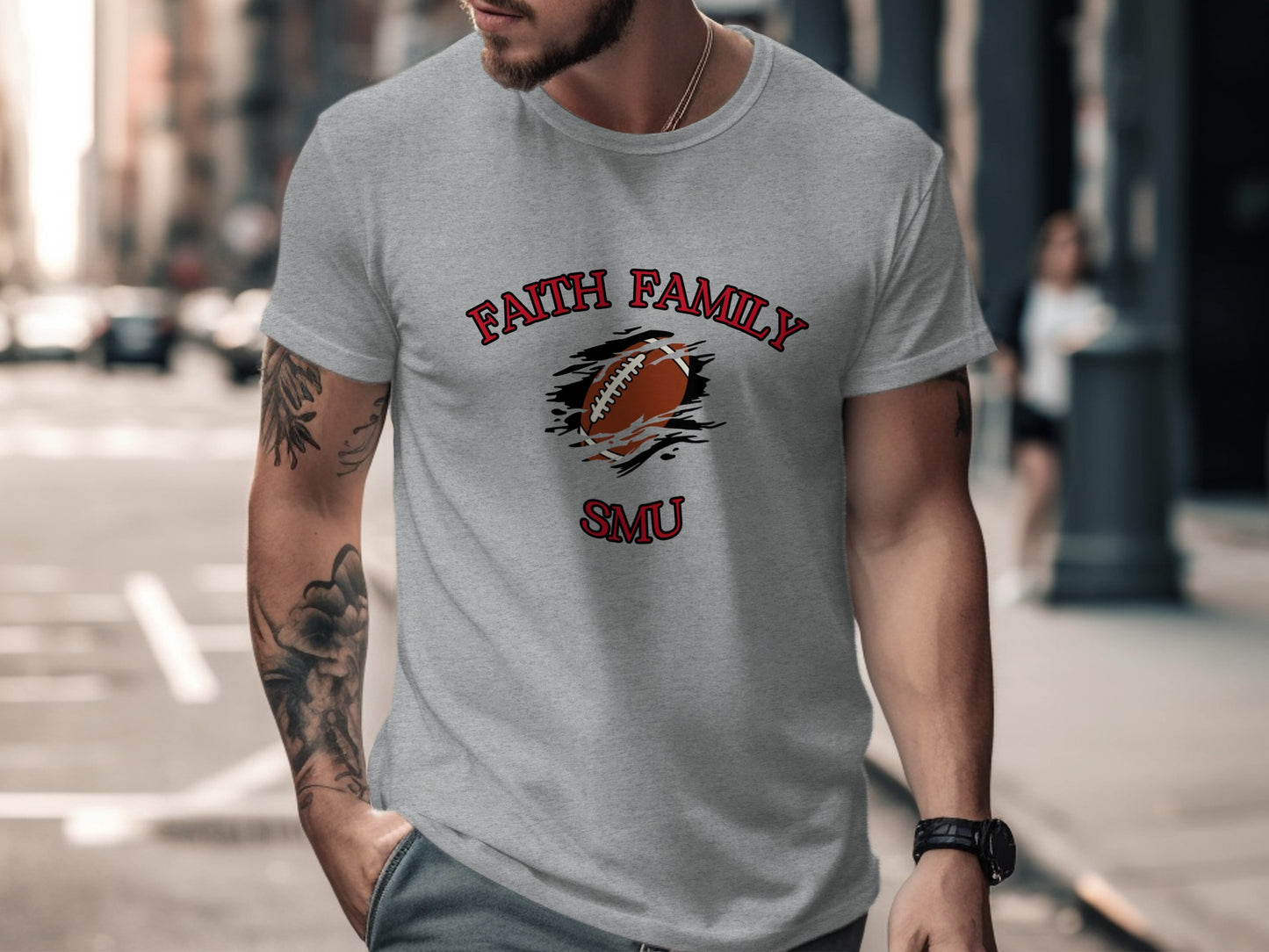 Faith Family SMU Football Graphic Tee Product