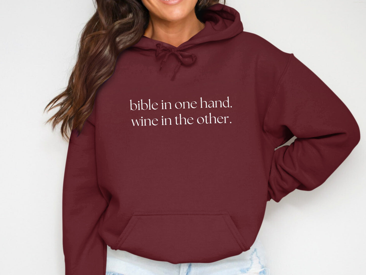 Bible in One Hand Wine in the Other Hoodie product type