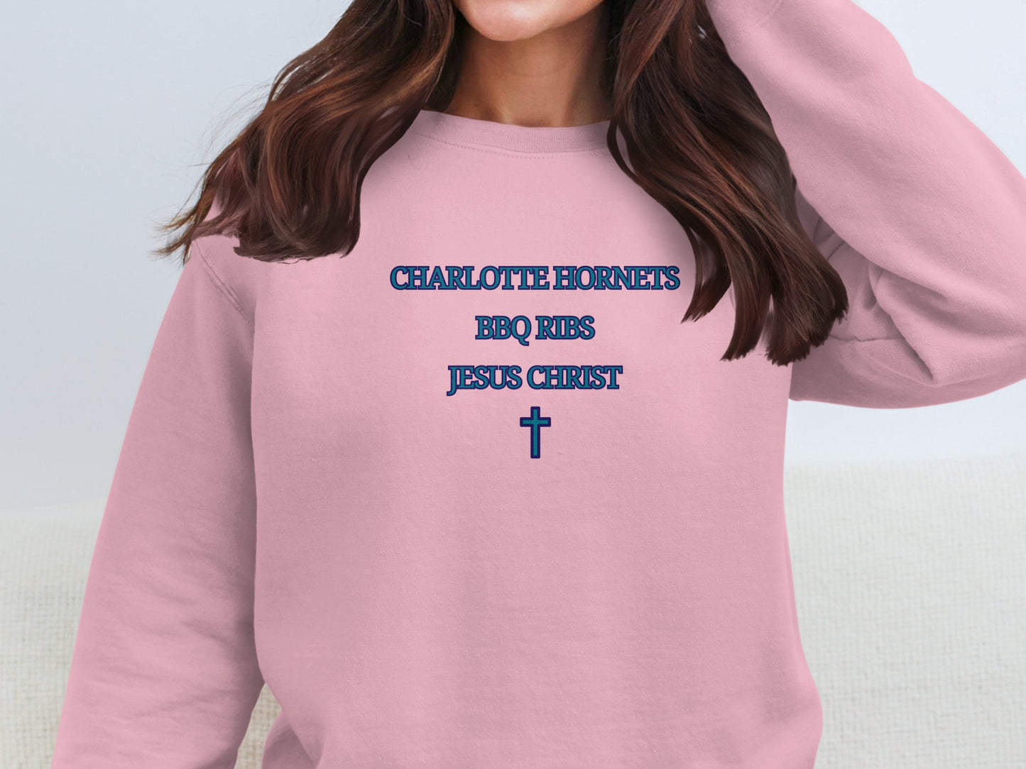 Charlotte Hornets BBQ Ribs Jesus Christ sweatshirt