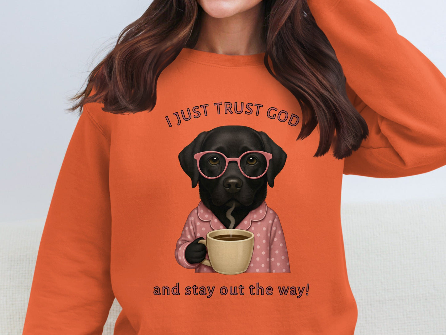 I Just Trust God Stay Out The Way Dog Graphic Sweatshirt
