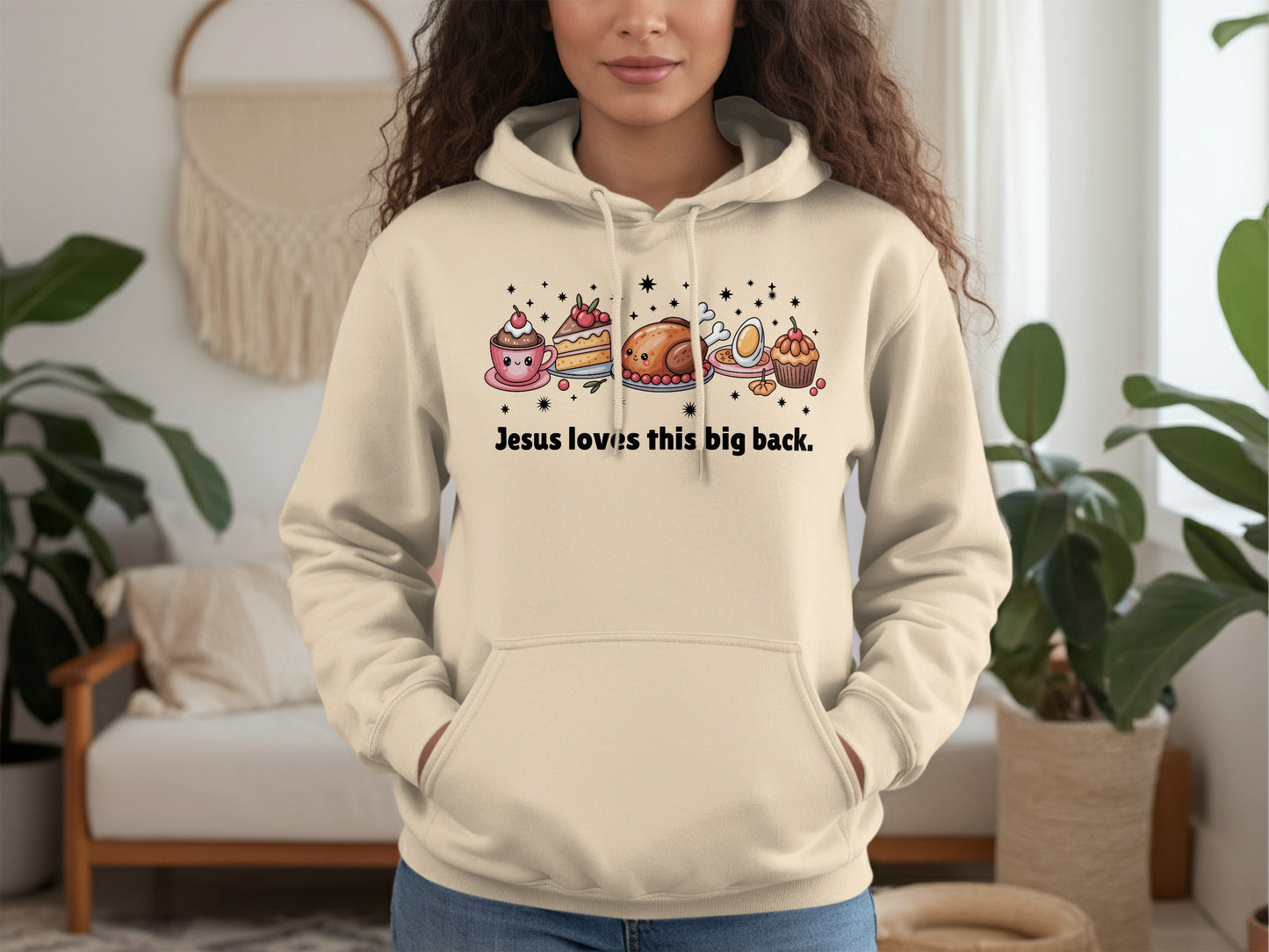 Jesus Loves This Big Back Hoodie On the Diet