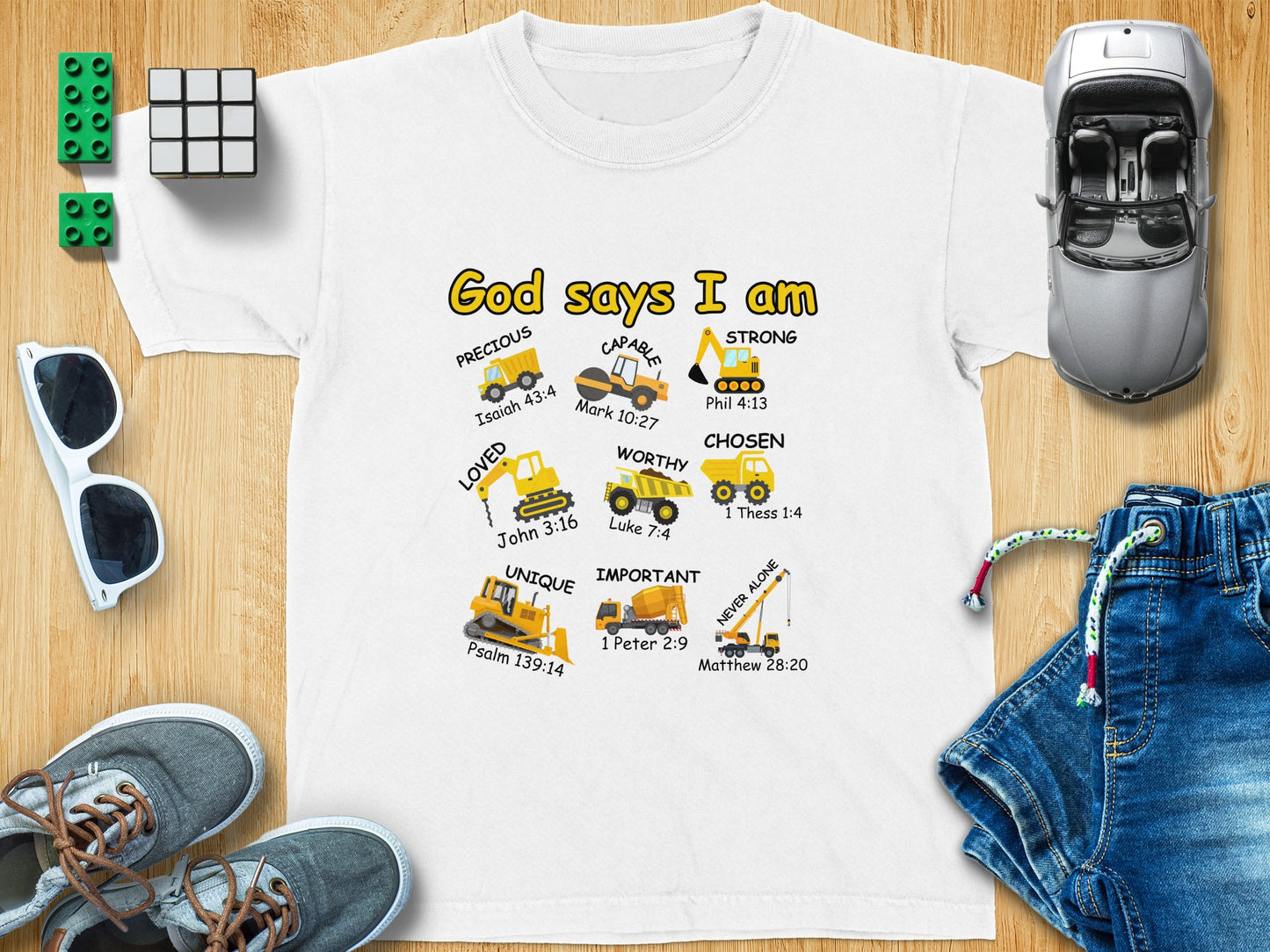 God Says I Am Graphic White T-shirt for Kids