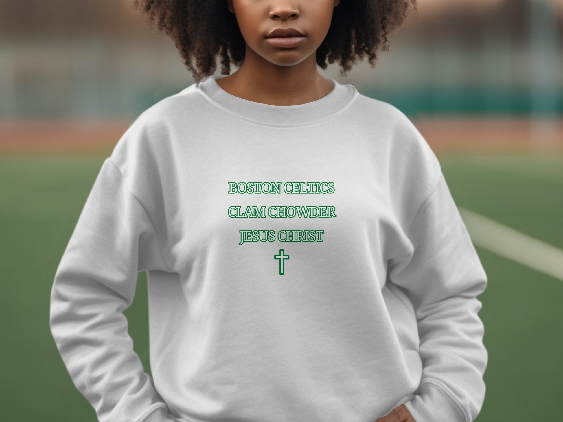 Boston Celtics Clam Chowder Jesus Christ sweatshirt