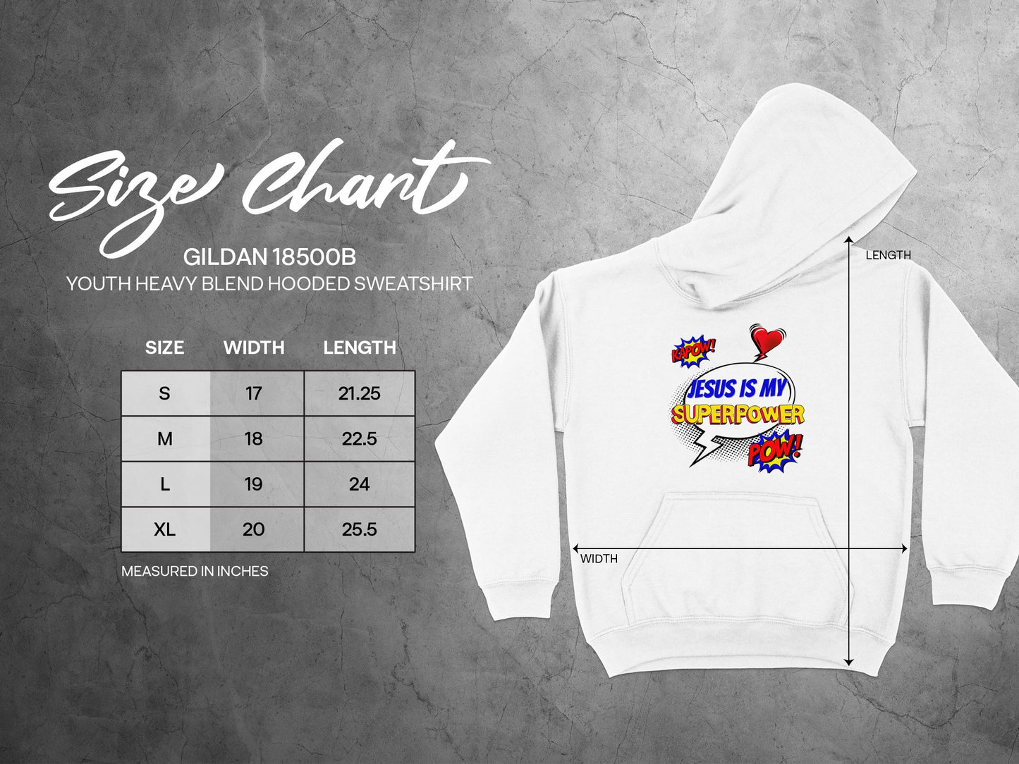 Jesus Is My Superpower Youth Hooded Sweatshirt