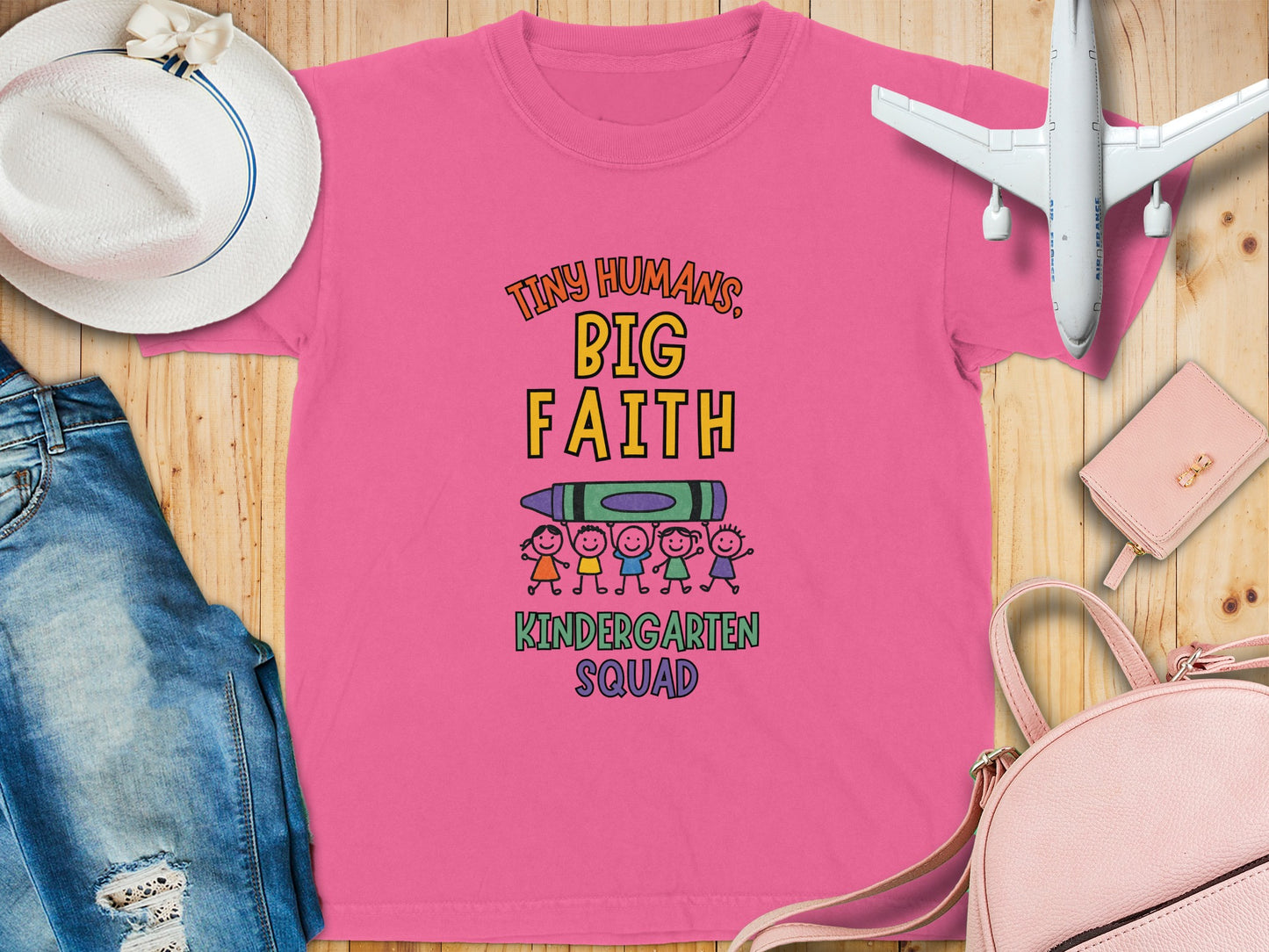 Tiny Humans Big Faith Kindergarten Squad Shirt