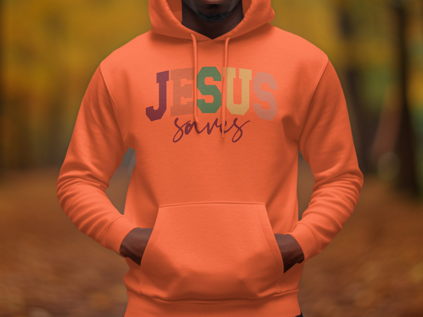 JESUS Saves Graphic Design Hooded Sweatshirt