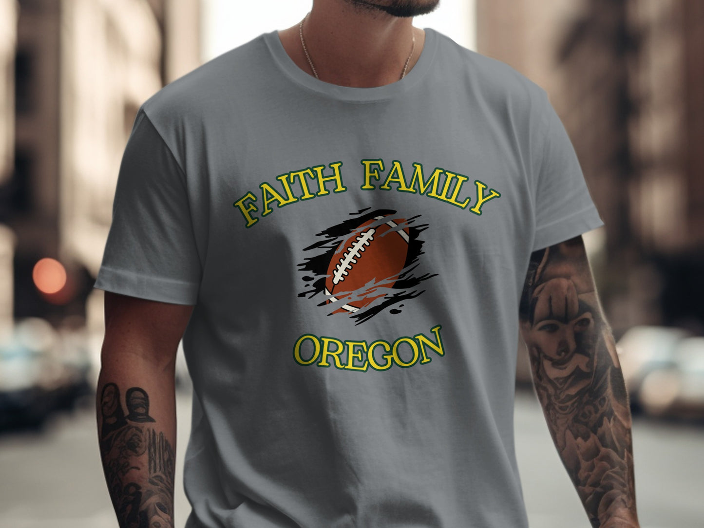 Faith Family Oregon Football Graphic T-Shirt