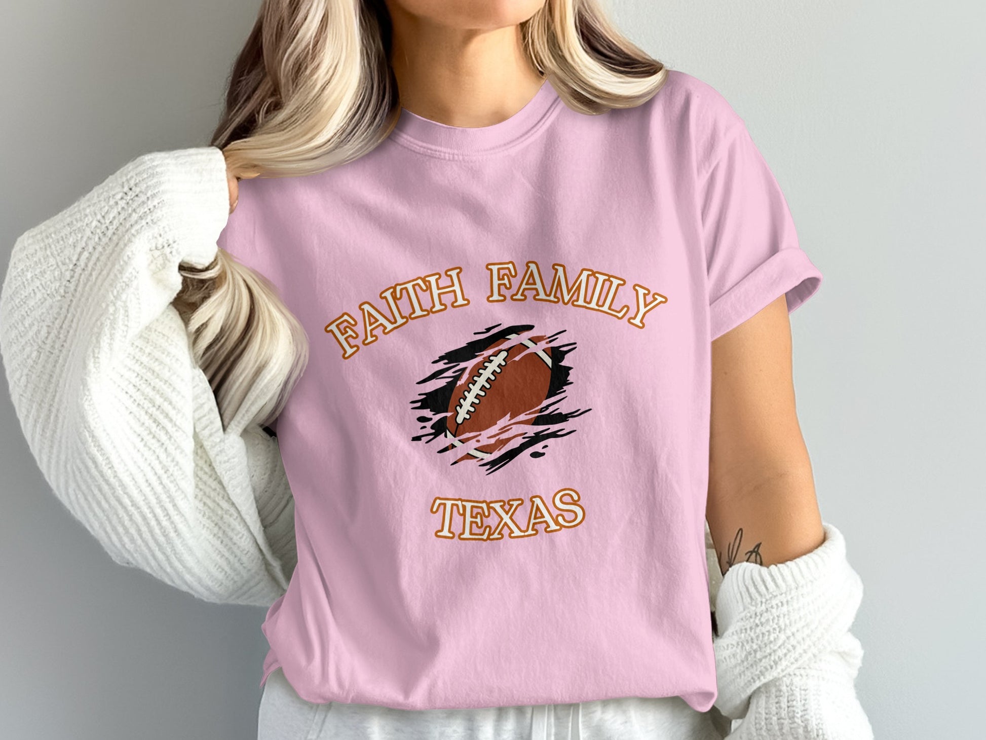 Faith Family Texas Football Graphic T-Shirt