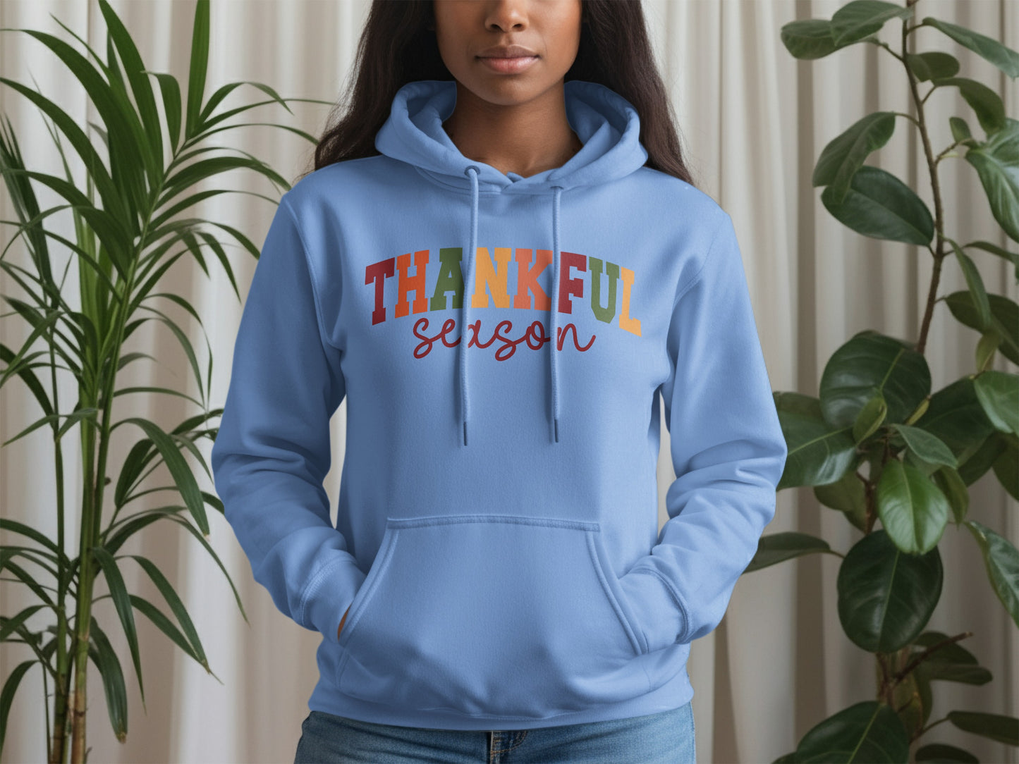 Thankful Season Hoodie with Colorful Lettering Design