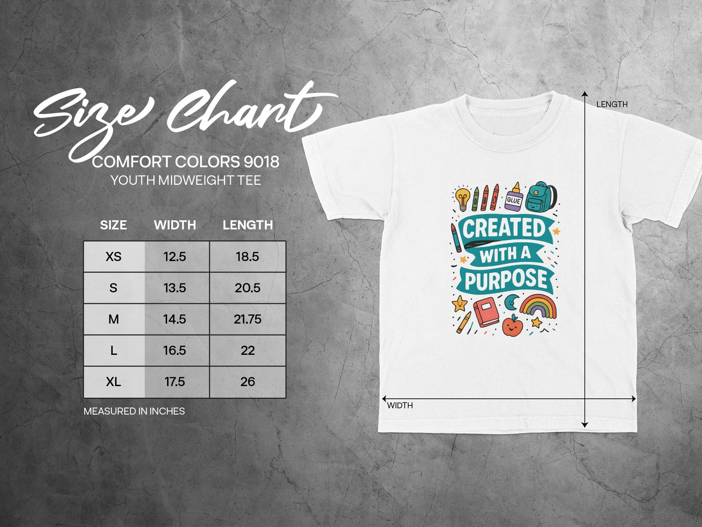 Created With a Purpose Youth Midweight Tee