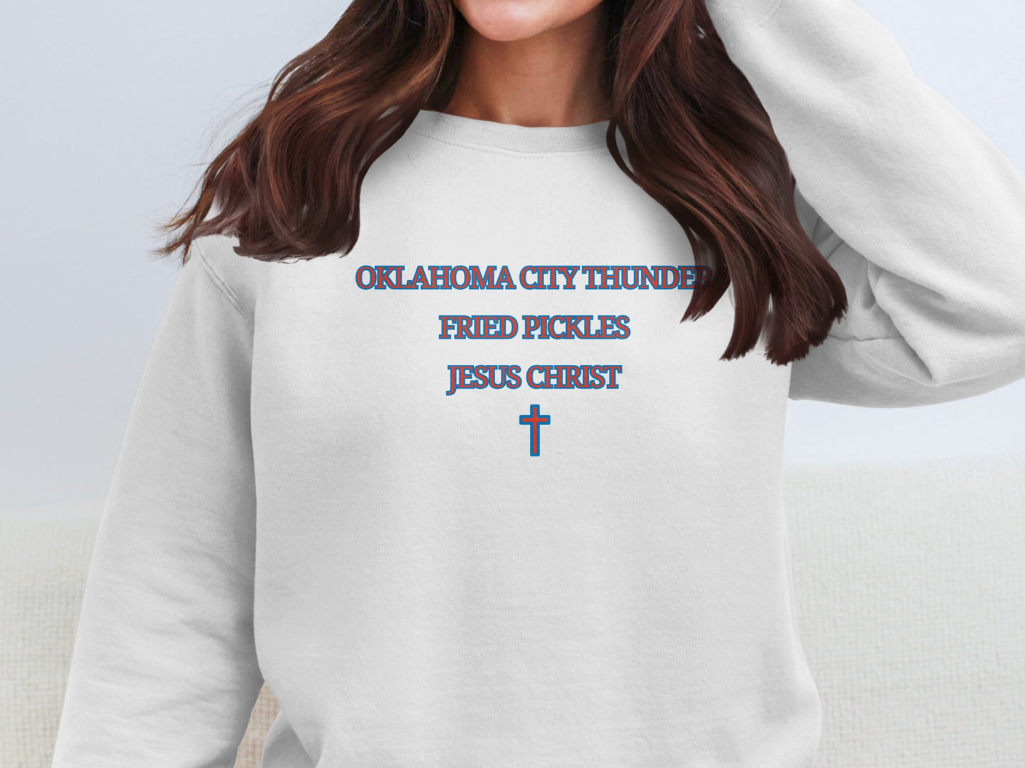 Oklahoma City Thunder Fried Pickles Jesus Christ Sweatshirt