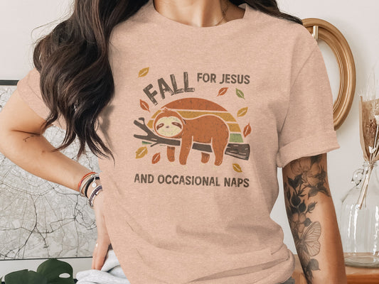 Fall for Jesus and Occasional Naps T-shirt