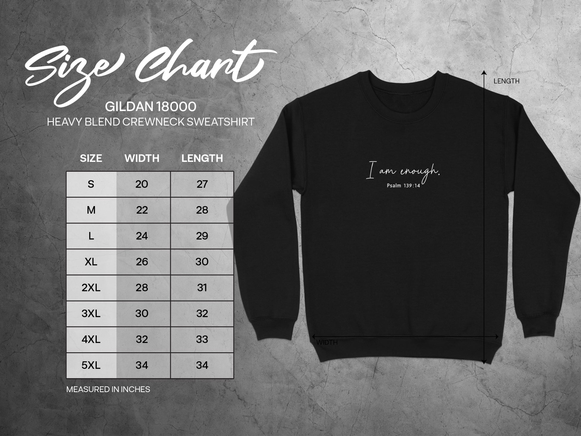 I Am Enough Psalm 139 14 Heavy Blend Sweatshirt product type
