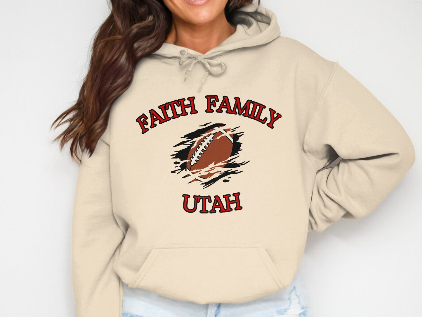 Faith Family Utah Football Graphic Hoodie product type