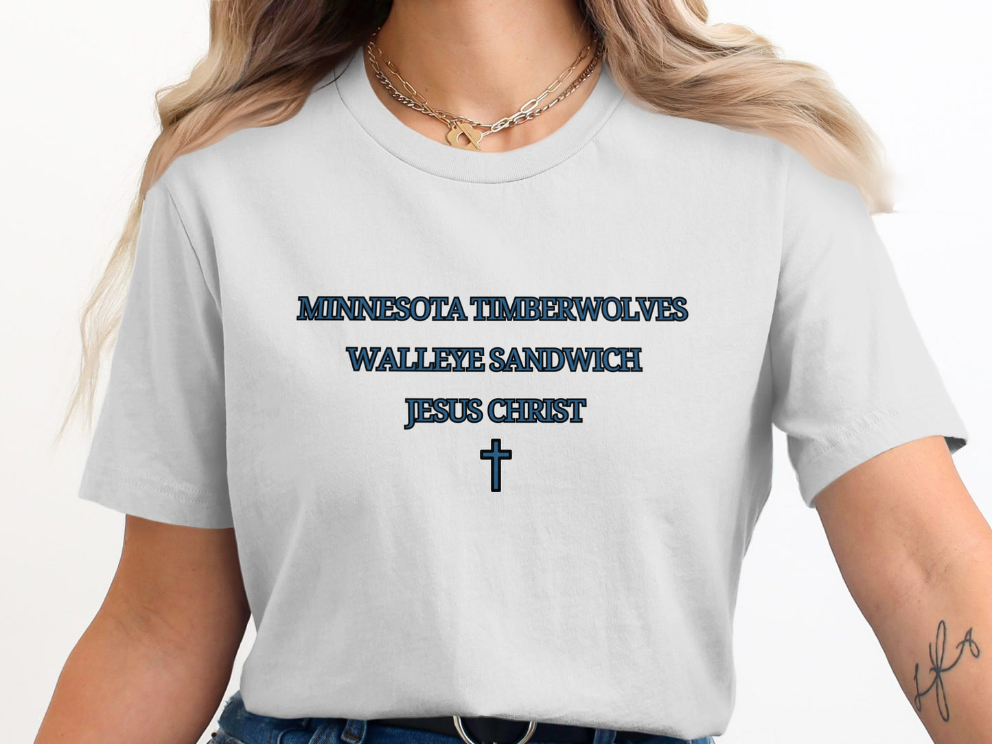 Minnesota Timberwolves Walleye Sandwich Jesus Christ Shirt