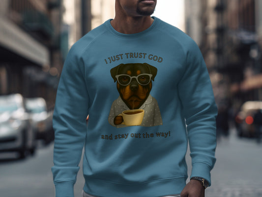 I Just Trust God Dog Wearing Glasses Sweatshirt