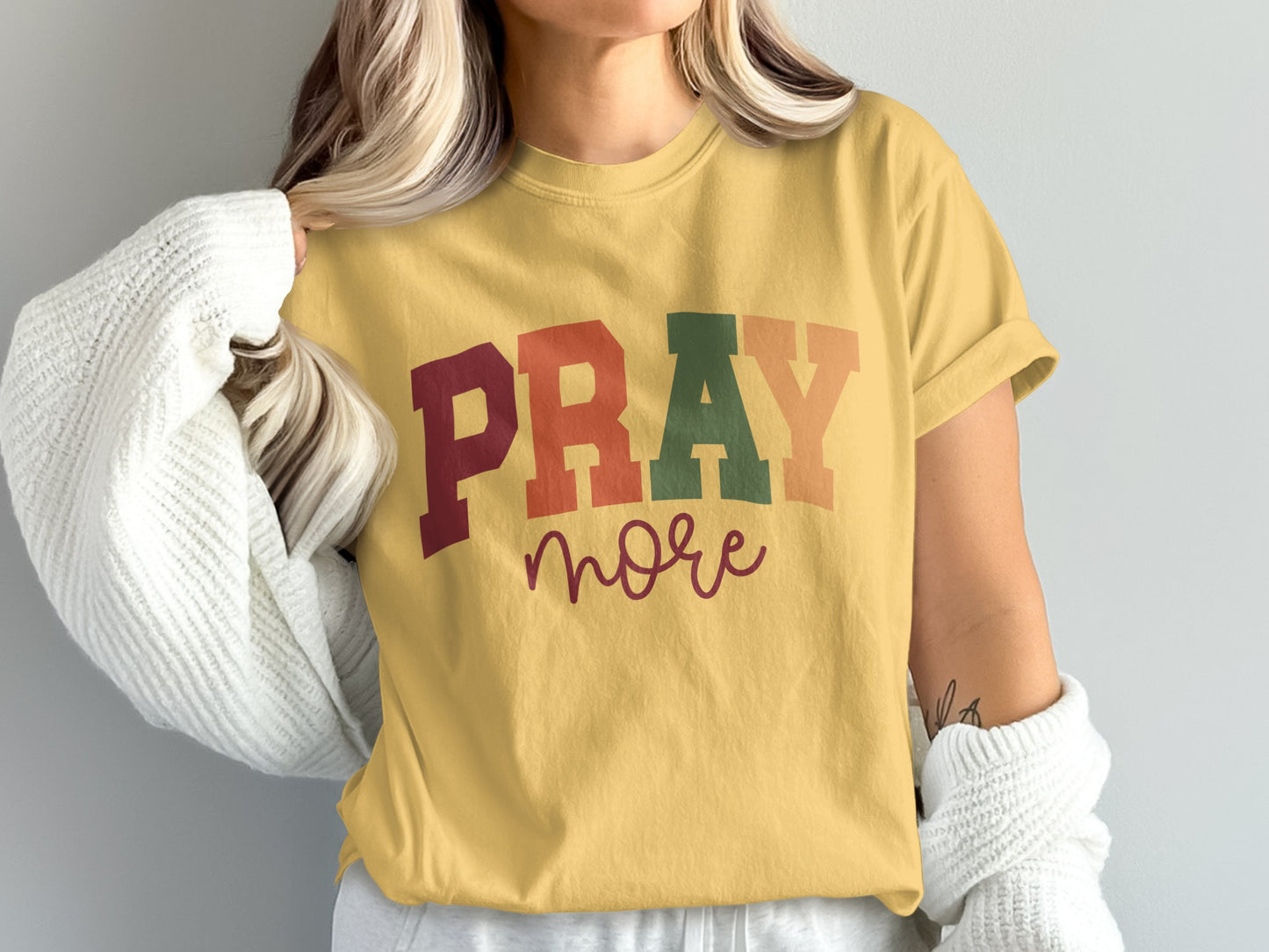 Pray More Graphic T-Shirt for Casual Wear Product