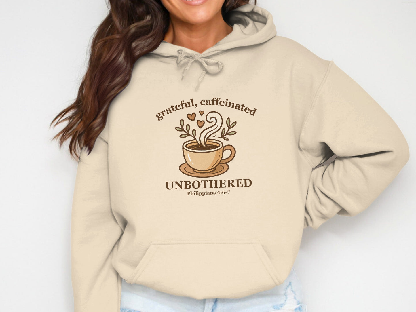 Grateful Caffeinated Unbothered Philippians Sweatshirt Product