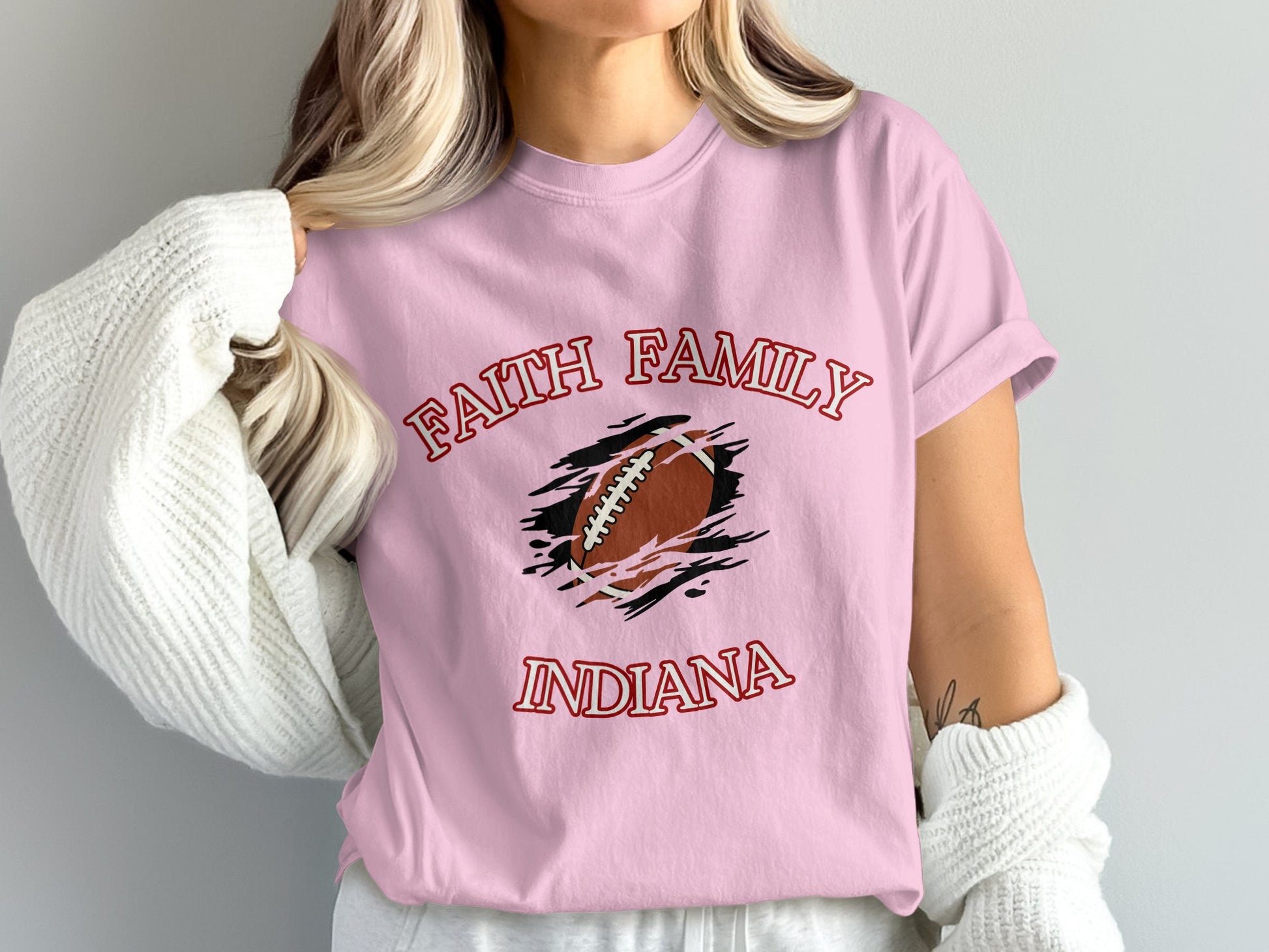 Faith Family Indiana Football Graphic T-Shirt