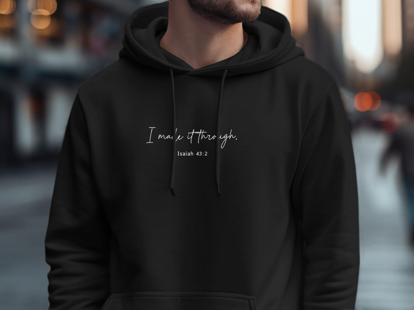 Inspirational Hoodie with Isaiah 43 2 Text Design product