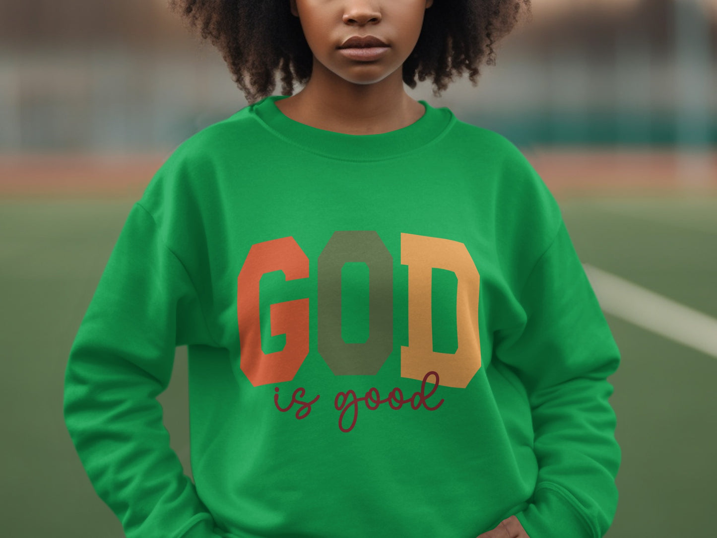 GOD is Good Colorful Lettering Sweatshirt
