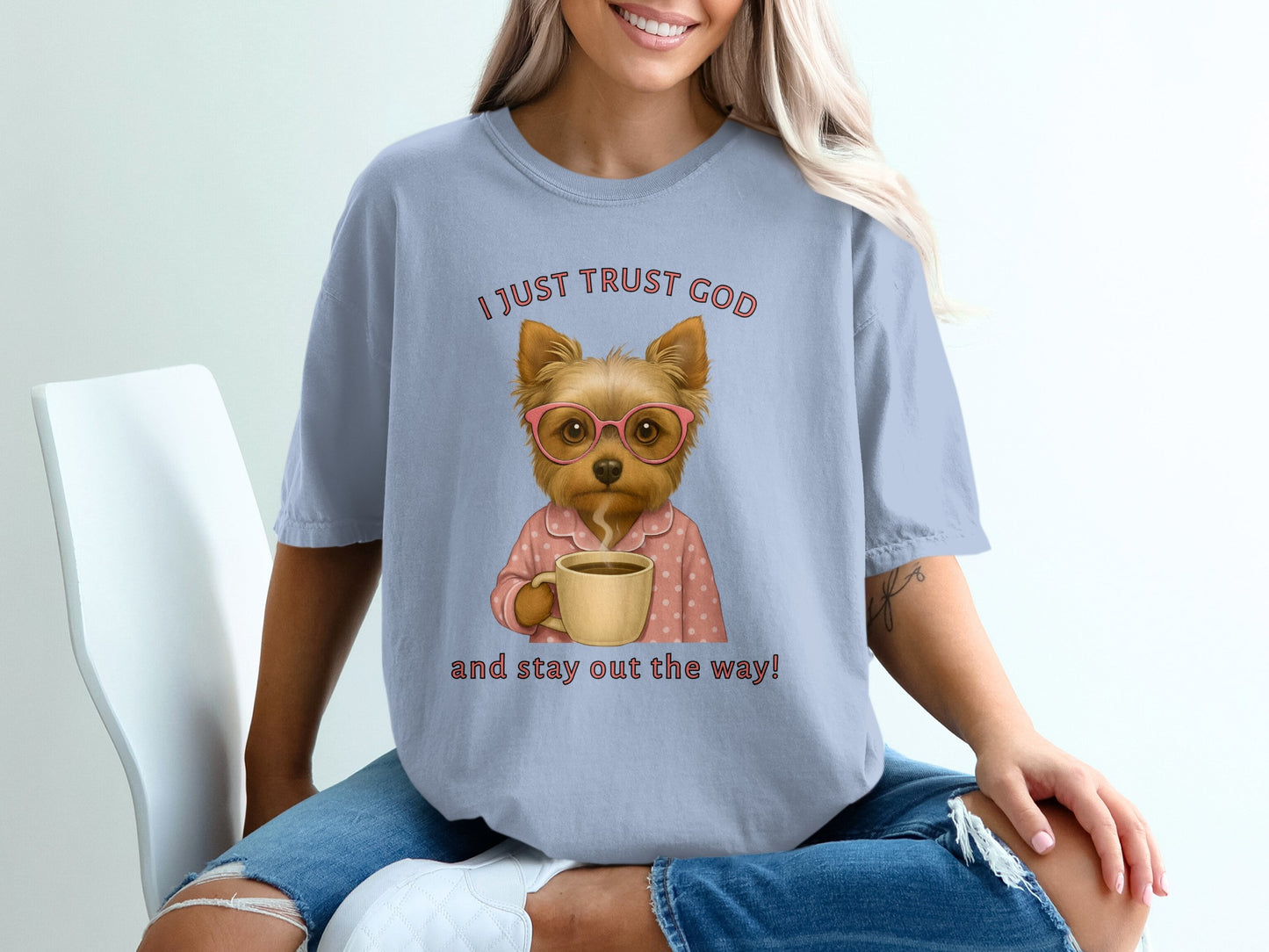 Trust God Dog Design Casual Wear Shirt