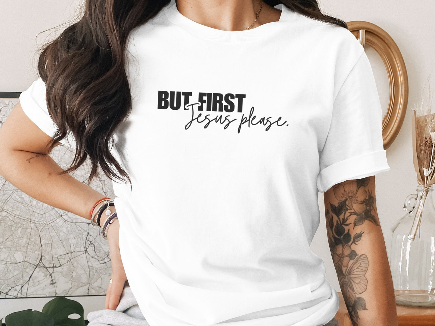 But First Jesus Please Graphic T-Shirt Casual product type