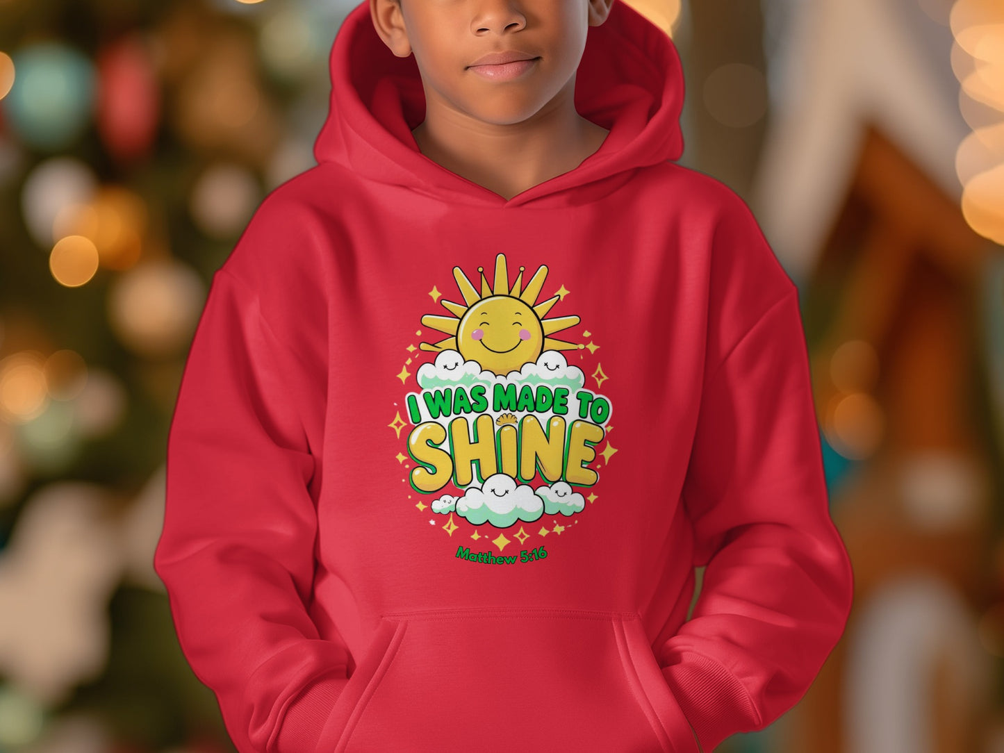 I Was Made to Shine Hoodie with Bright Sun Design